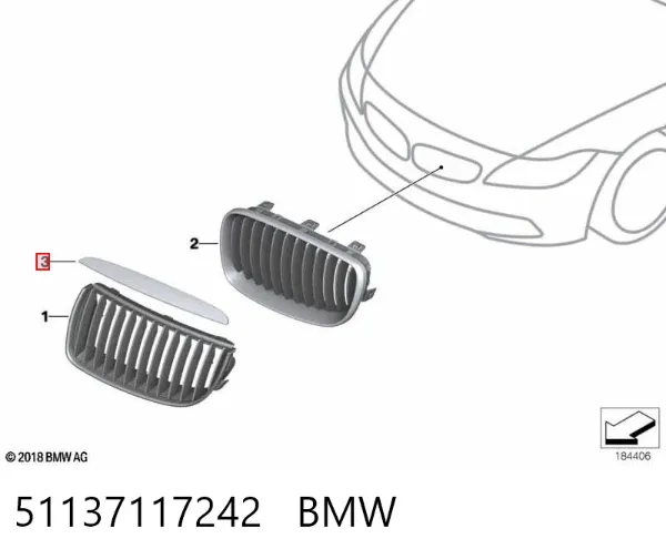 Moldura de capó 51137117242 BMW