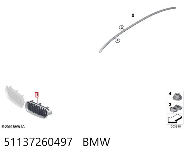 Rejilla izquierda 51137260497 BMW