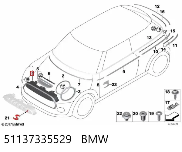 Parrilla 51137335529 BMW