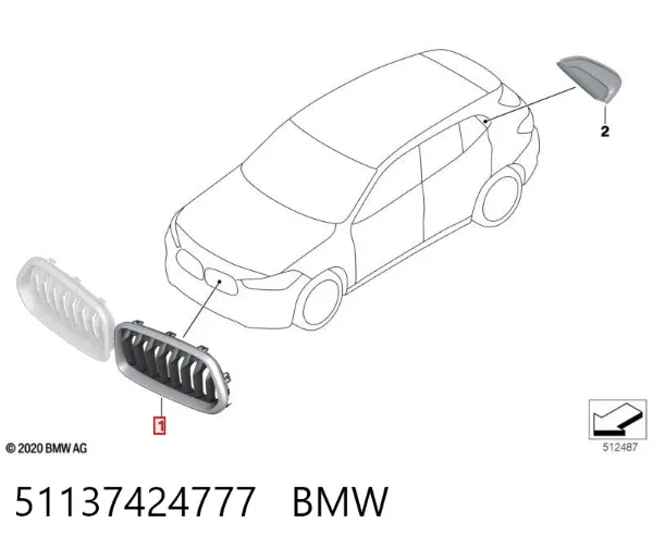 Parrilla 51137424777 BMW