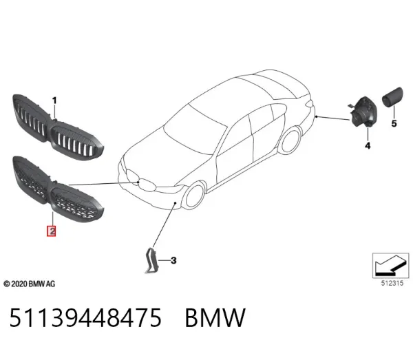 Parrilla 51139448475 BMW