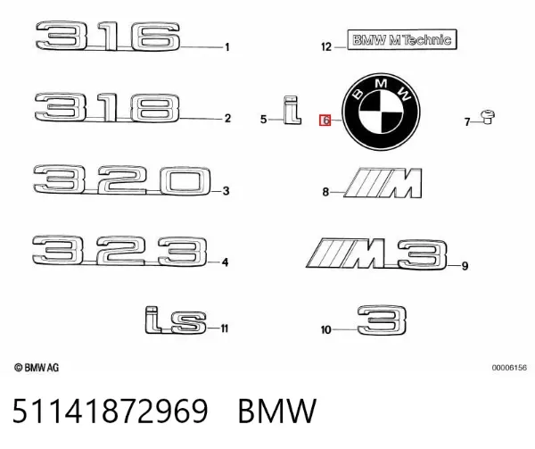 Emblema 51141872969 BMW