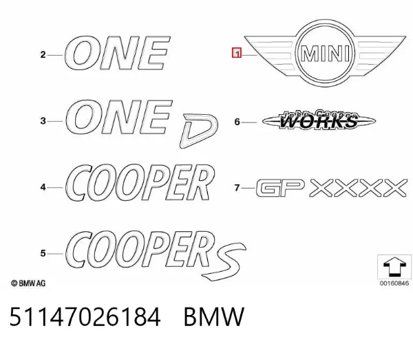 Emblema de capó 51147026184 BMW