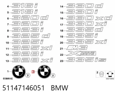 Emblema de capó BMW 51147146051