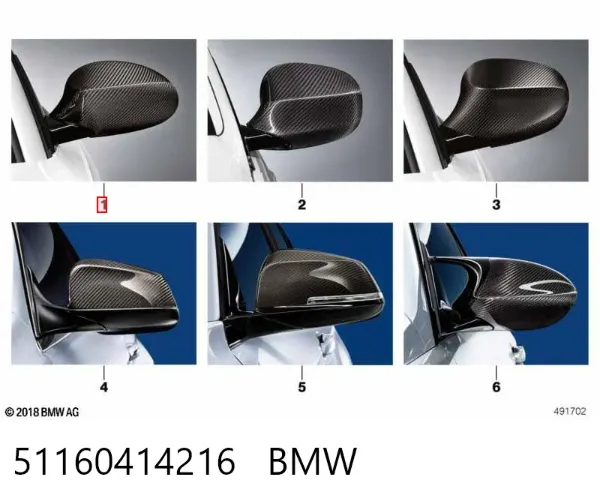 Cubierta De Espejo Retrovisor Derecho 51160414216 BMW