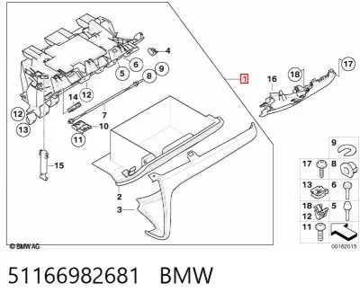Guantera BMW 51166982681