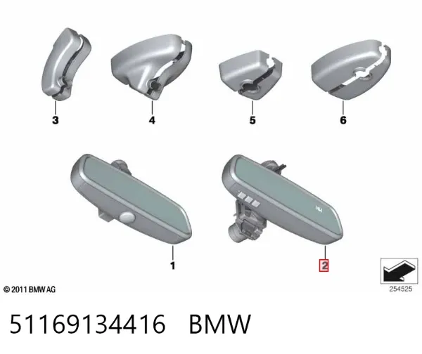 Espejo interior 51169134416 BMW