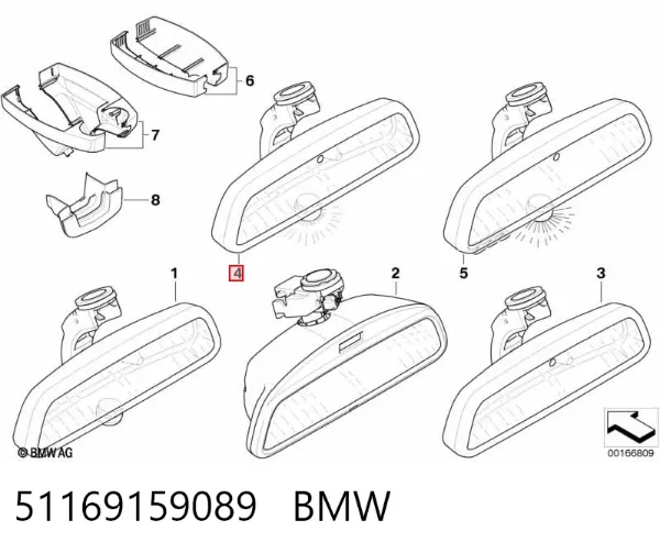 Espejo interior 51169159089 BMW