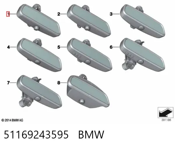 Espejo interior BMW 7 F01, F02, F03, F04