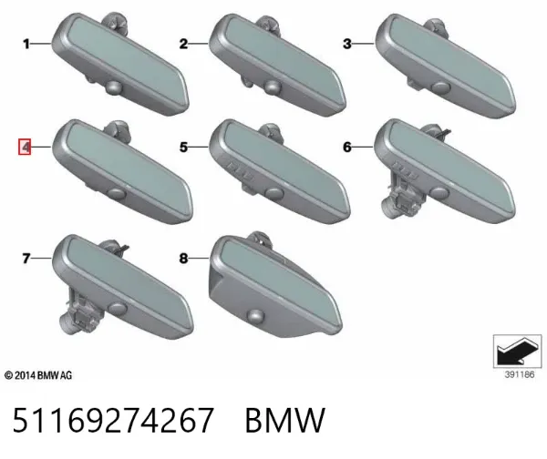 Espejo interior 51169274267 BMW