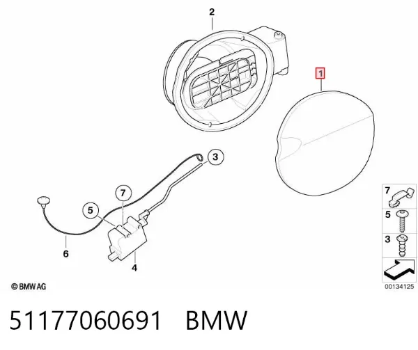 Tapa de la gasolina 51177060691 BMW