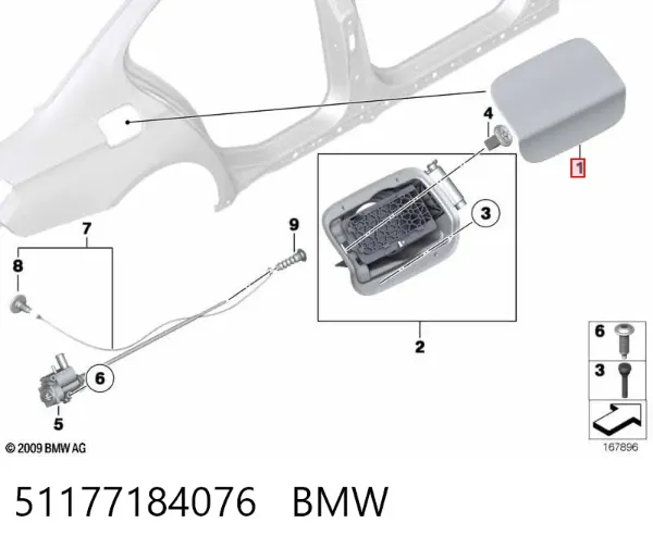 Tapa de la gasolina BMW 7 F01, F02, F03, F04