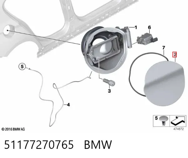 Tapa de la gasolina BMW 1 F20
