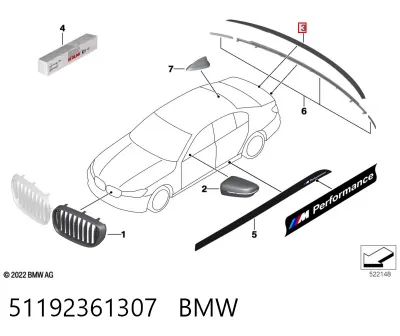 Alerón de puerta trasera BMW 51192361307