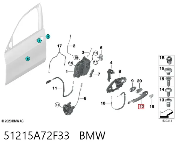  51215A72F33 BMW