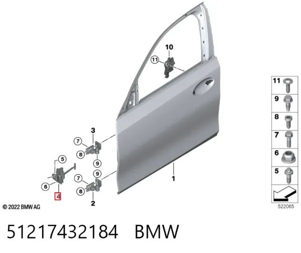 Limitador de apertura de puerta delantera 51217432184 BMW