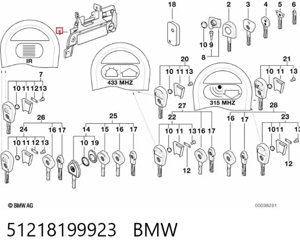 Tapa de manija exterior de puerta delantera izquierda 51218199923 BMW