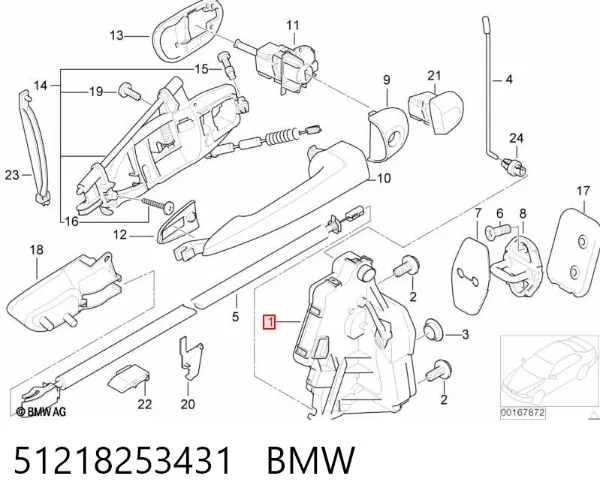 Cerradura 51218253431 BMW