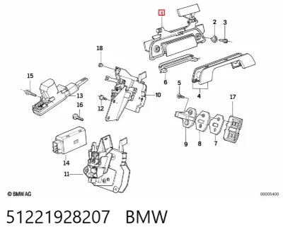 Manija exterior trasera izquierda BMW 51221928207