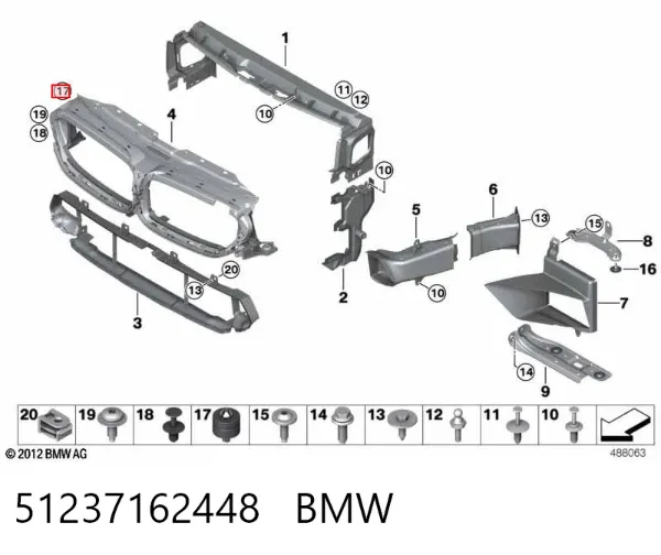 Tope del capó 51237162448 BMW