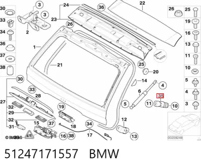 Tope de la tapa del maletero BMW 51247171557