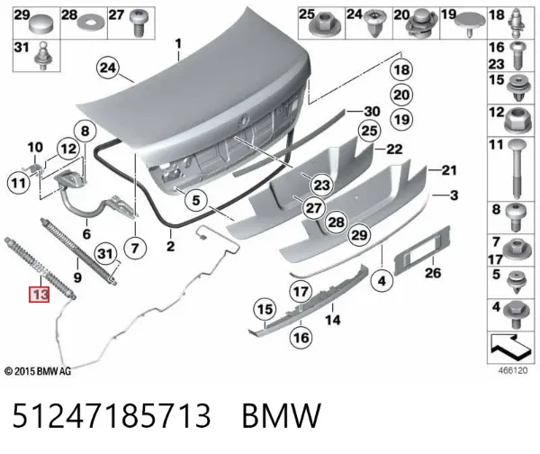 Amortiguador maletero 51247185713 BMW