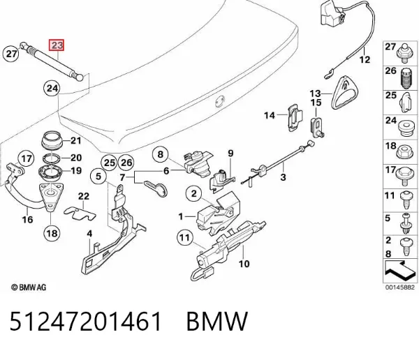 Amortiguador maletero 51247201461 BMW