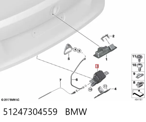 Cerradura de maletero 51247304559 BMW