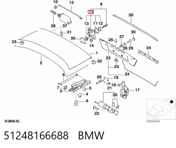 Bombín de cerradura de porton BMW 7 E32