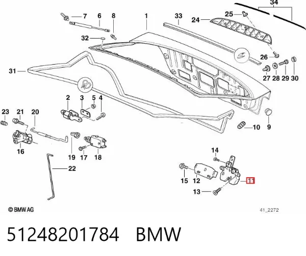 Cerradura de maletero 51248201784 BMW