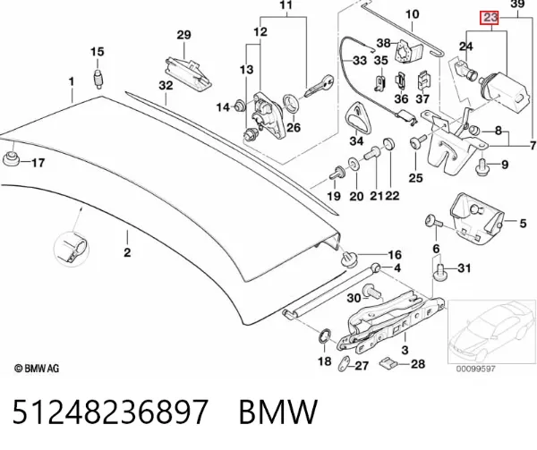 Cerradura de maletero 51248236897 BMW