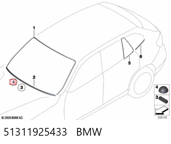 Tope del capó 51311925433 BMW