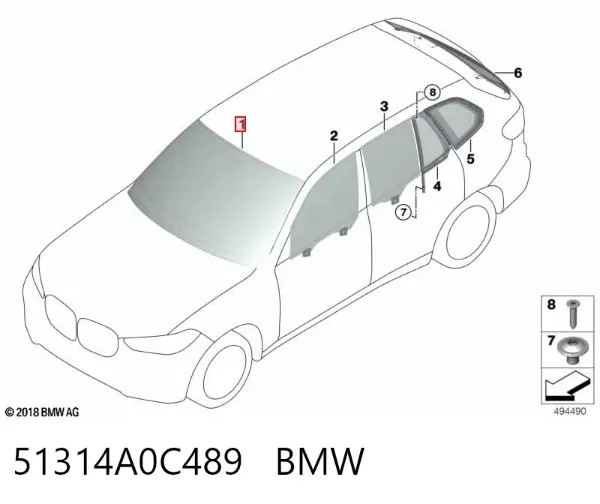 Parabrisas 51314A0C489 BMW