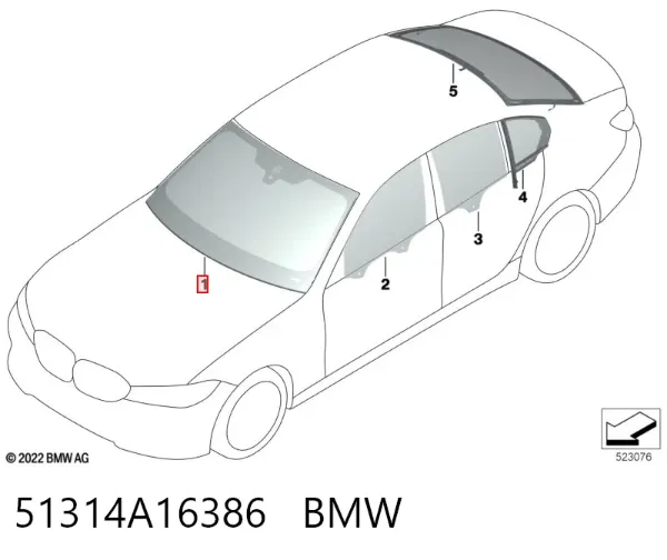 Parabrisas 51314A16386 BMW