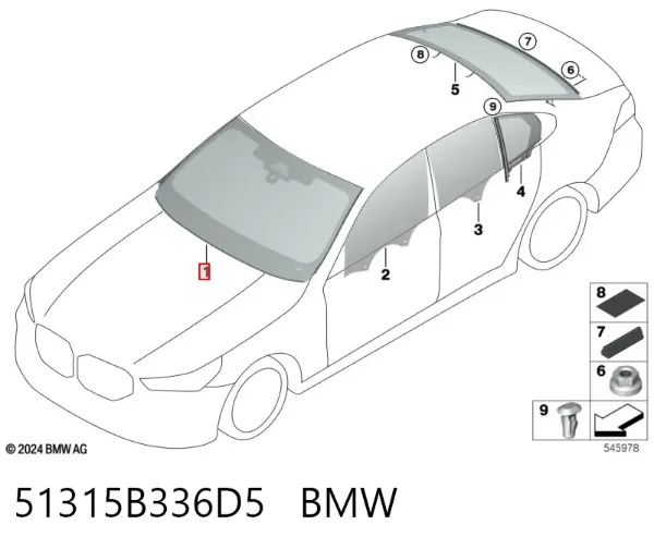 Parabrisas 51315B336D5 BMW