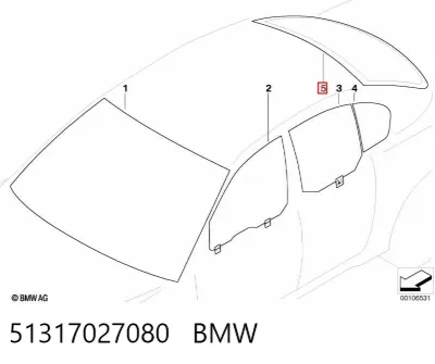 Luneta trasera BMW 51317027080