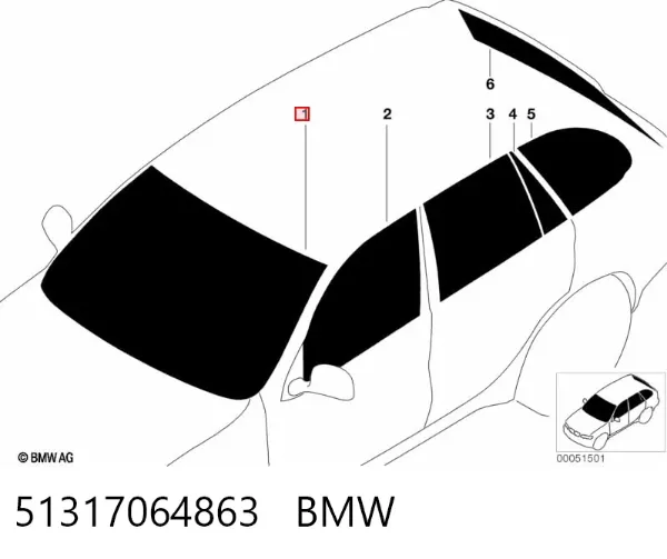 Parabrisas 51317064863 BMW