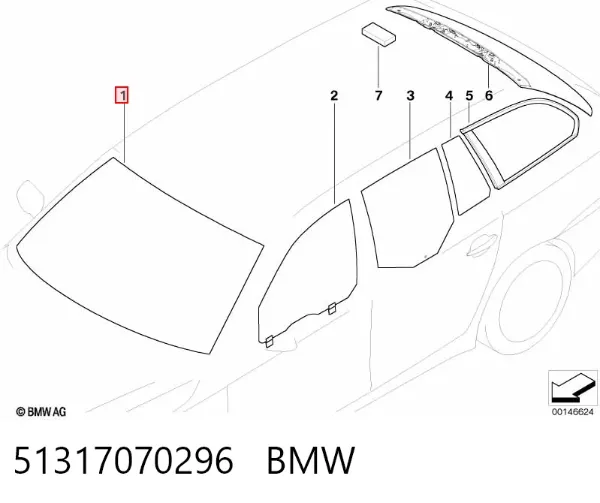 Parabrisas 51317070296 BMW