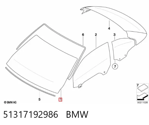 Parabrisas 51317192986 BMW
