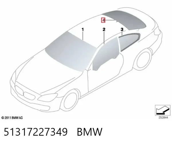 Luna trasera 51317227349 BMW