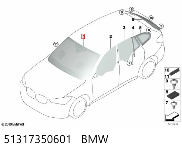 Parabrisas 51317350601 BMW