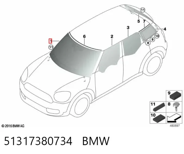 Parabrisas 51317380734 BMW