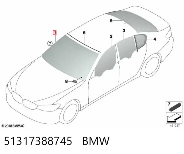 Parabrisas 51317388745 BMW