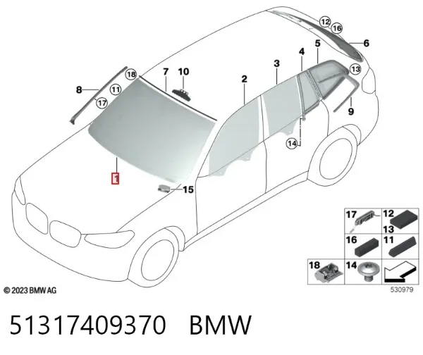Parabrisas 51317409370 BMW