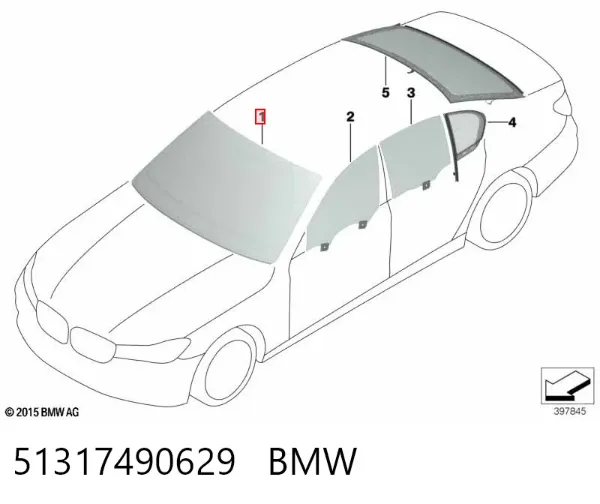 Parabrisas 51317490629 BMW