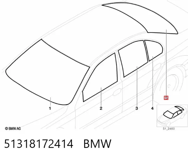Luna trasera BMW 5 E39