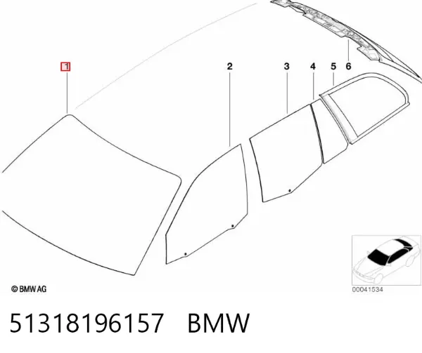 Parabrisas 51318196157 BMW