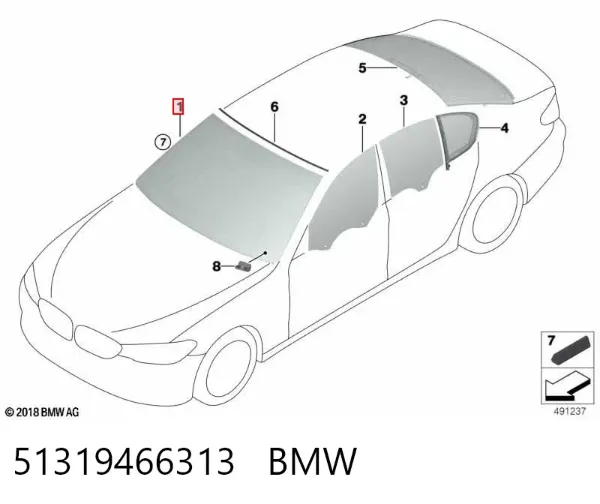Parabrisas 51319466313 BMW