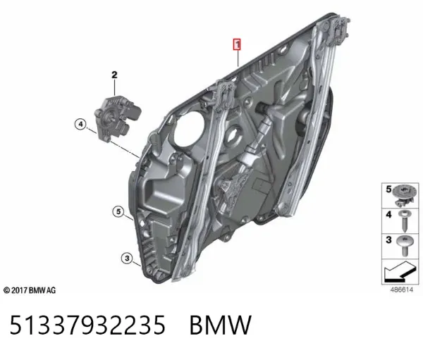 Mecanismo de elevalunas delantero izquierdo 51337932235 BMW