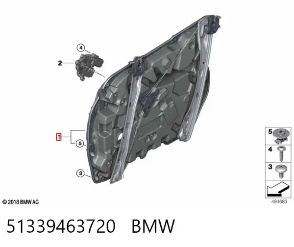 Mecanismo de elevalunas delantero derecha 51339463720 BMW